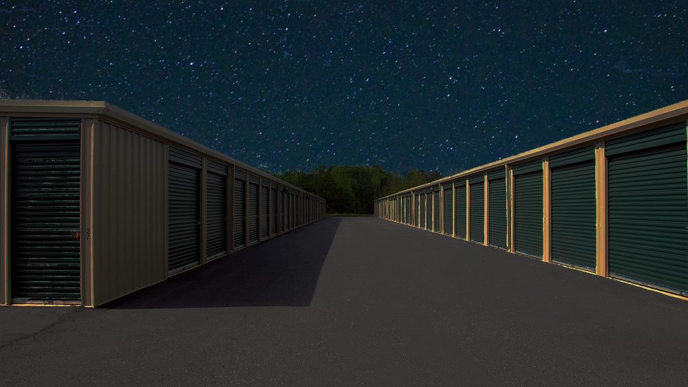 storage facility at night