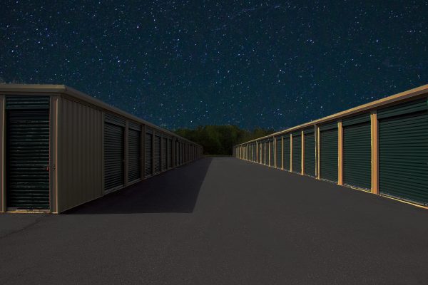 storage facility at night